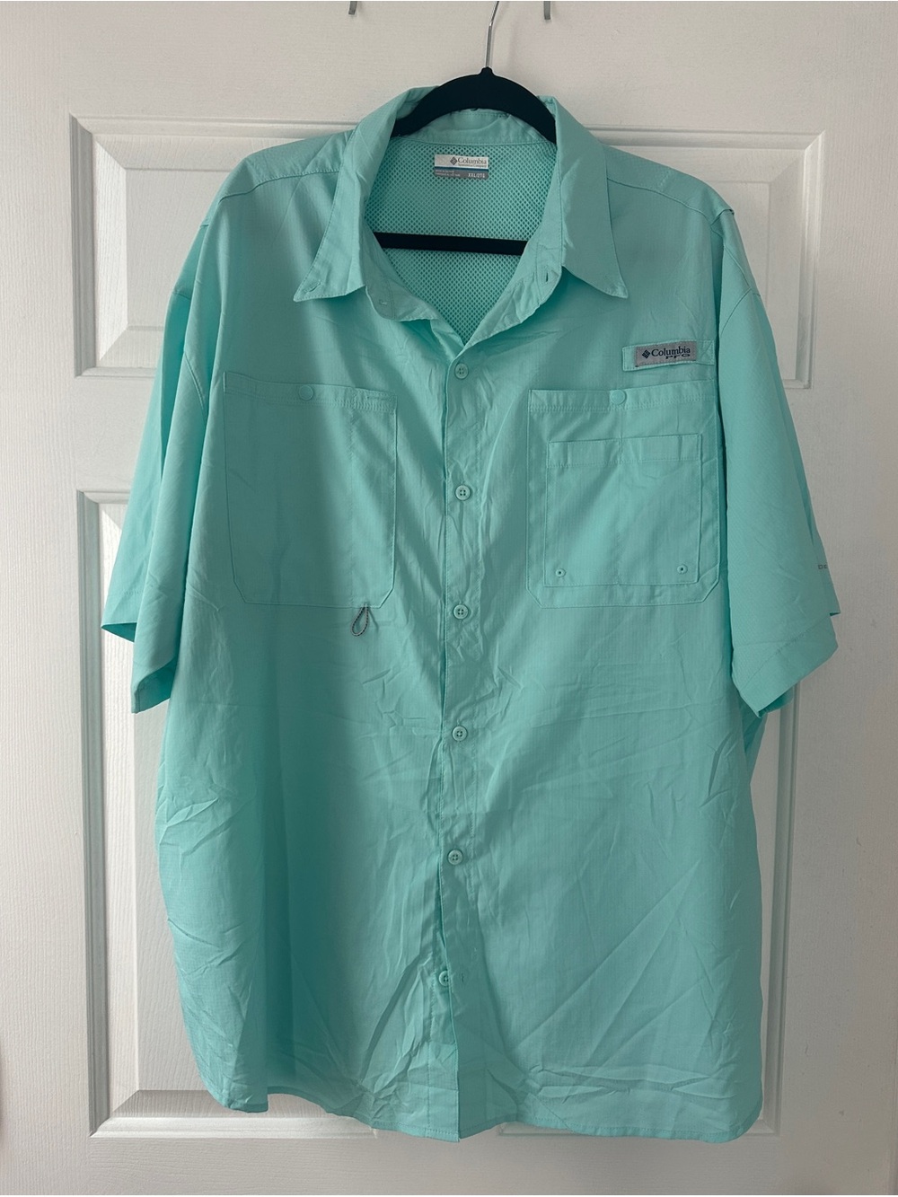 Columbia Men's Short-Sleeve Performance Fishing Shirt - Aqua XXL